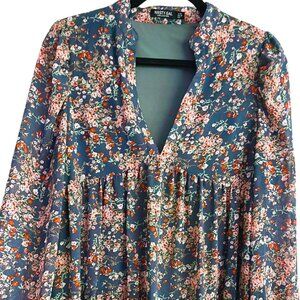 Nasty Gal mini summer dress with flowers! Used once, Size 6